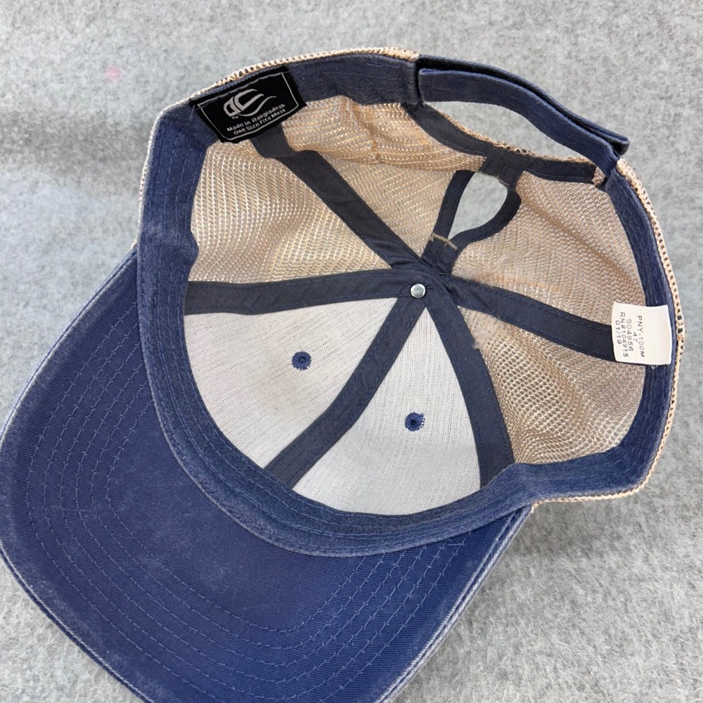 Love Never Falls 1 Corinthians 13:8 Womens Blue Ponycap Trucker Hat Mesh Back - Picture 3 of 4